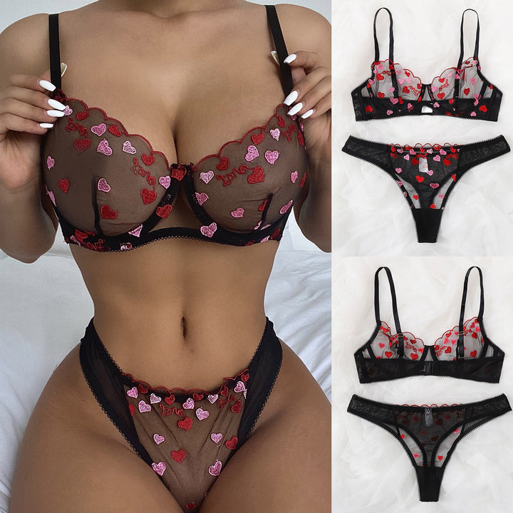 Women's Sexy Mesh Carved Split Bikini Set (1 Set)